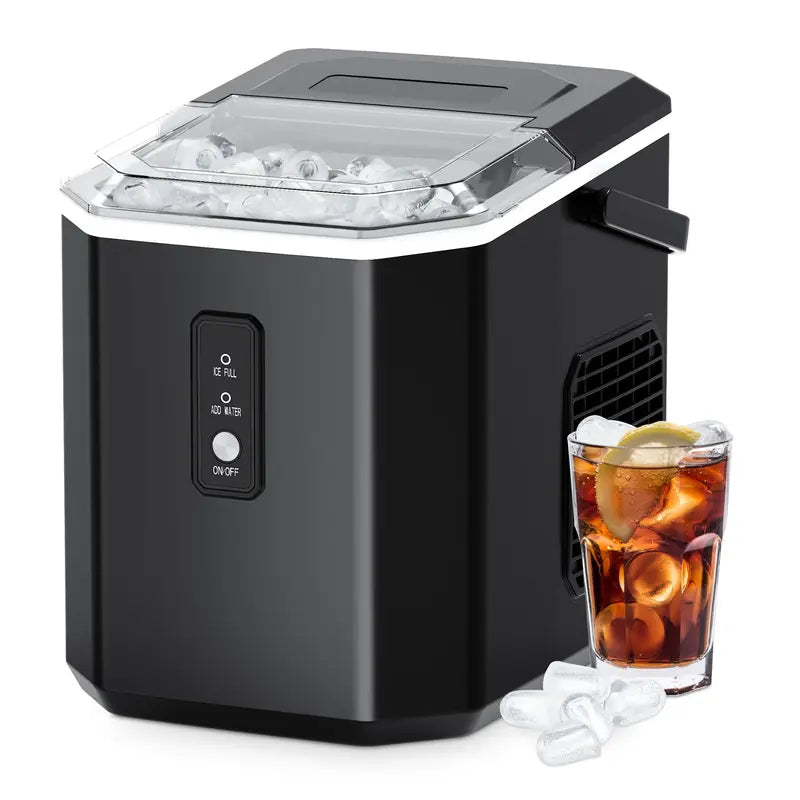 Máquina de Hielo Compacta – Rápida y Portátil para Encimera (NEGRO)