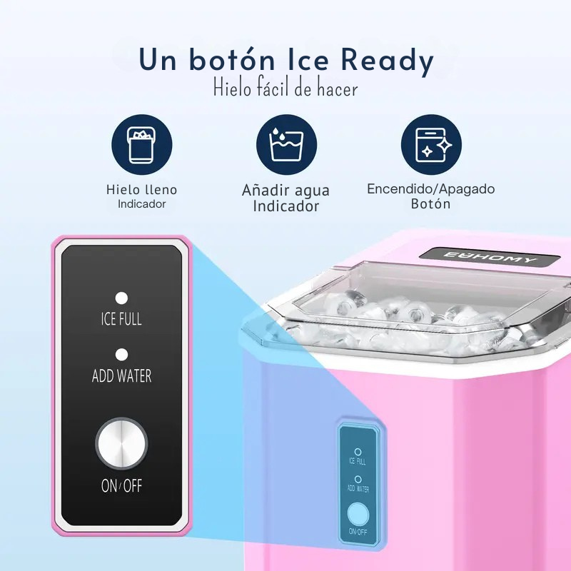 Máquina de Hielo Compacta – Rápida y Portátil para Encimera (NEGRO)