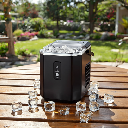 Máquina de Hielo Compacta – Rápida y Portátil para Encimera (NEGRO)